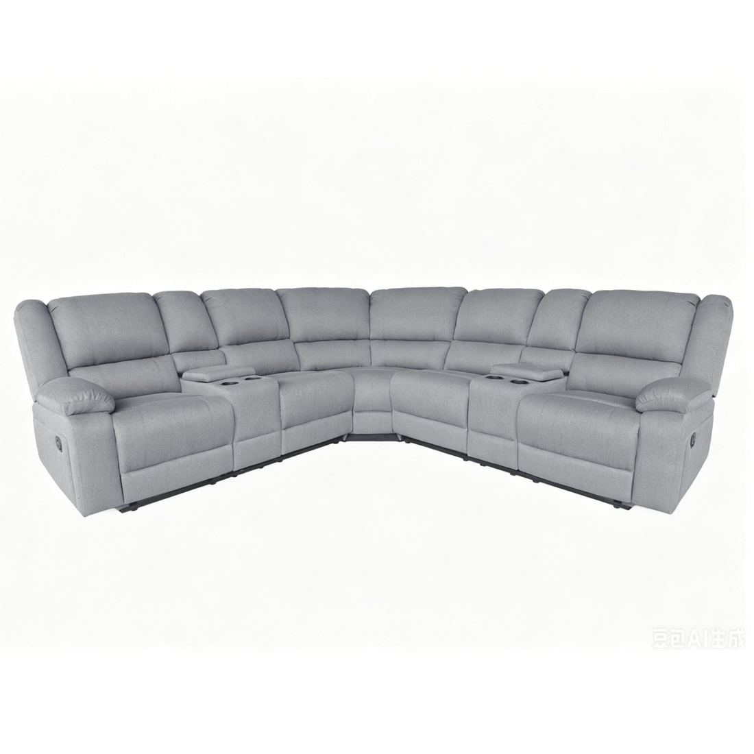 Corner reclining sofa, catalog photo cut out on white